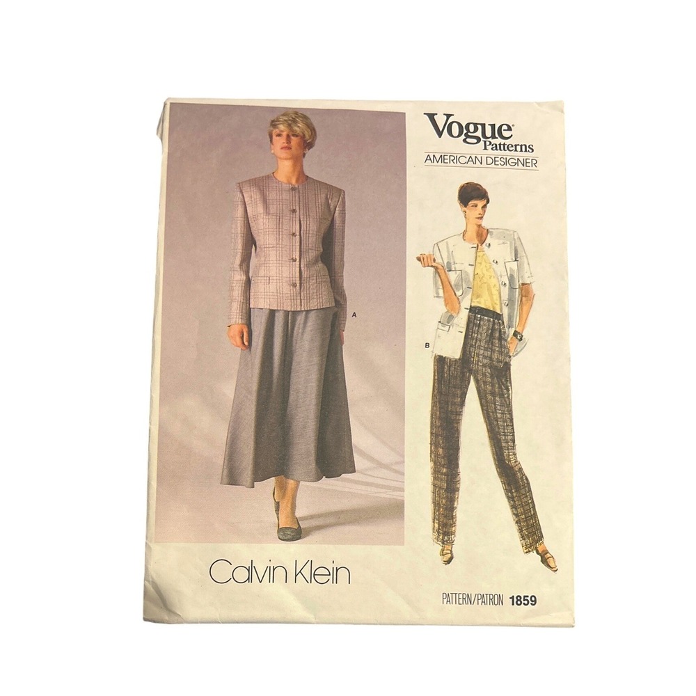 Vogue 1859 Calvin Klein Vintage Designer Sewing Pattern Uncut Minimalist Style